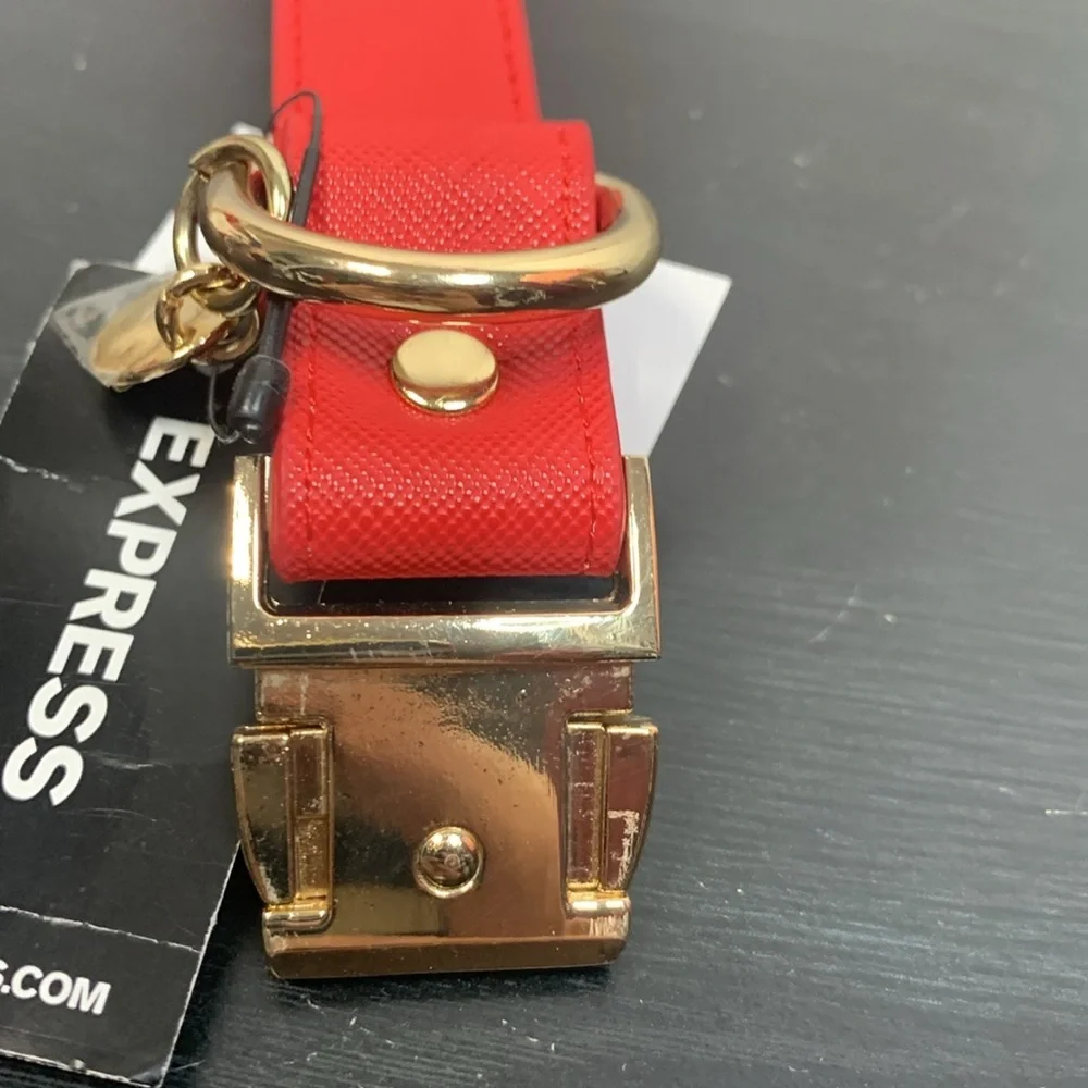 Express Red Faux Leather XS Dog Collar- NWT